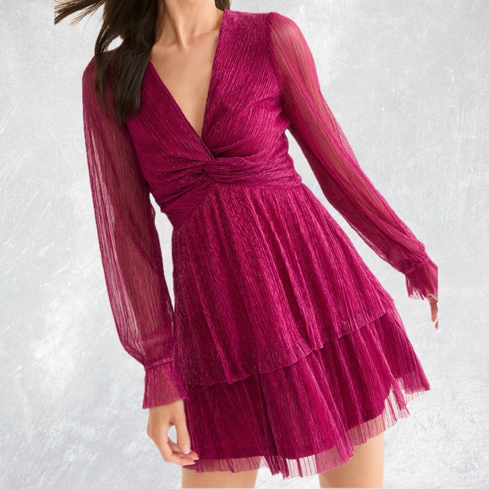 Francesca’s Mini Twist Front Shimmer Dress Never Worn